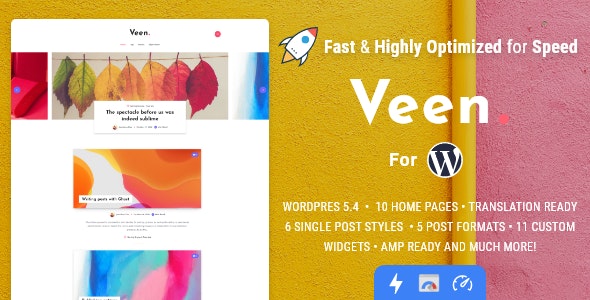 Veen v2.1.1 - Minimal & Lightweight Blog for WordPress
