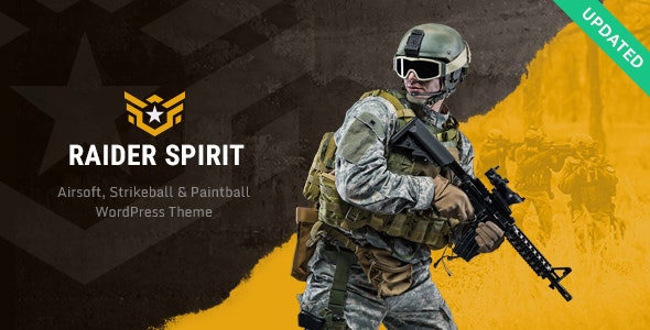 Raider Spirit v1.0.3 - Airsoft Club & Paintball WordPress Theme