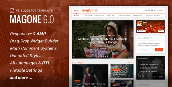 Download MagOne v6.9.961 – Responsive News & Magazine Blogger Template | Free Nulled Scripts