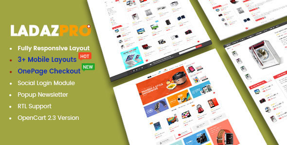Download LadazPro – Advanced Multipurpose Responsive OpenCart 2.3 Theme | Free Nulled Scripts