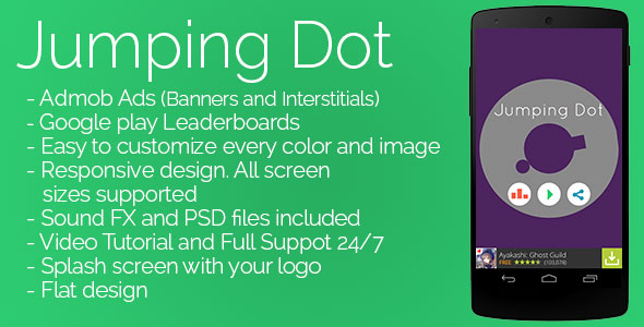 Download Jumping Dot – Admob + Leaderboards + Share | Free Nulled Scripts