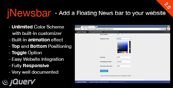 Download JNewsbar – jQuery Floating News Ticker Bar | Free Nulled Scripts