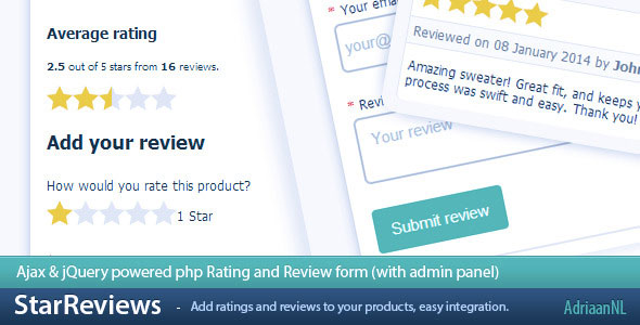 Download StarReviews – Ajax & jQuery rating and review form | Free Nulled Scripts