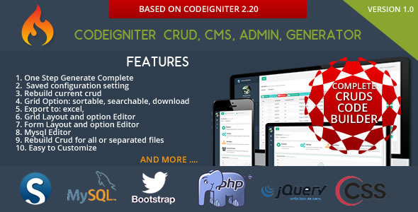 Download Codeigniter CMS – CRUD Builder – Administrator | Free Nulled Scripts