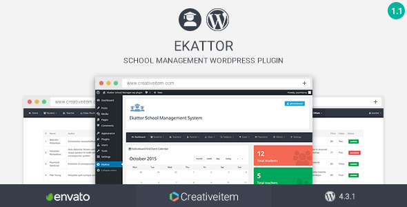 Download Ekattor School Manager WordPress Plugin v1.1 | Free Nulled Scripts