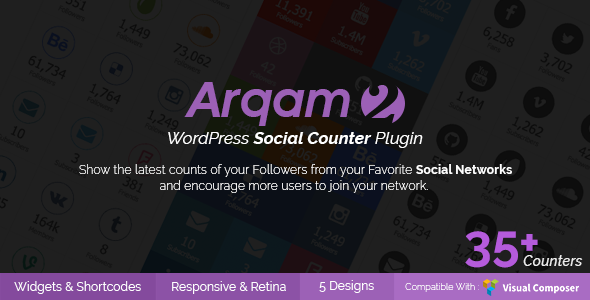 Download Arqam v2.0.4 – Retina Responsive WordPress Social Counter Plugin | Free Nulled Scripts