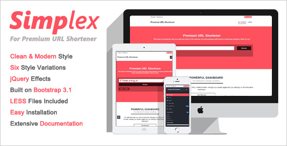 Simplex Theme for Premium URL Shortener