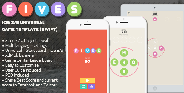 Download FIVES – iOS Multi Language Word Game Template (Swift) | Free Nulled Scripts