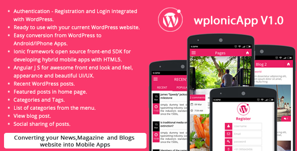 Download Ionic WordPress RESTAPI (wpIonicApp V1.0) – News / Magazine / Blogs | Free Nulled Scripts