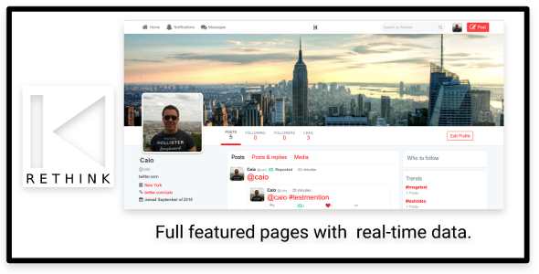 Rethink JS v1.3 - Social Network based on Twitter with JS serve