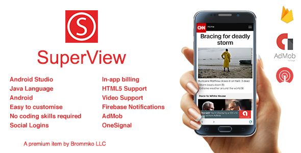 Download SuperView – WebView App for Android with Push Notification, AdMob, In-app Billing App | Free Nulled Scripts