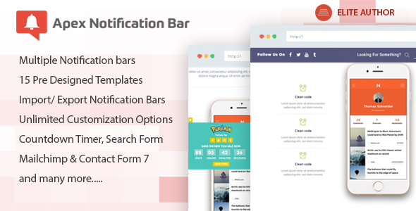 Apex Notification Bar v2.1.48 - Responsive Notification Bar Plugin for WordPress