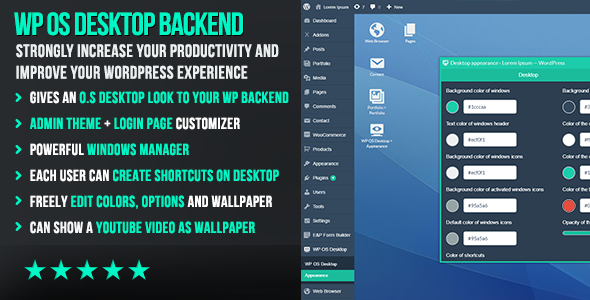 WP OS Desktop Backend v1.157 - More than a Wordpress Admin Theme