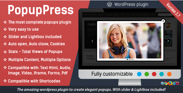 PopupPress v3.1.6 - Popups with Slider & Lightbox for WP