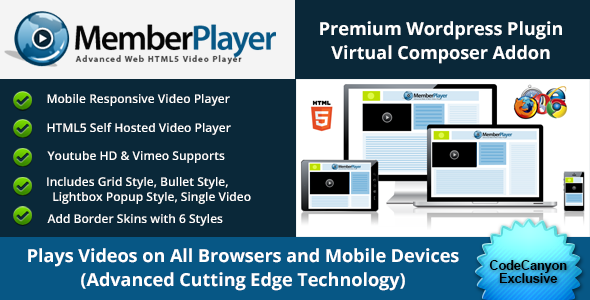 Download MemberPlayer HTML5 Video, Youtube, & Vimeo v1.13.0 – VC Addon | Free Nulled Scripts