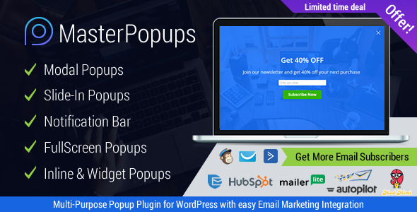Master Popups v2.0.0 - Popup Plugin for Lead Generation