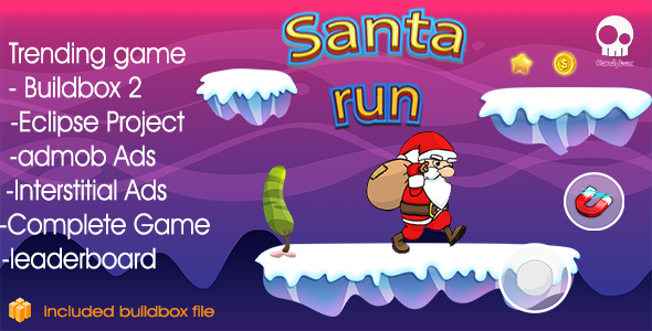 Download Santa Runner & + Buildbox 2 file + Admob + Leaderboard + Review + Share Button | Free Nulled Scripts