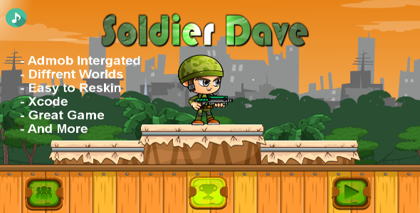 Download Soldier Dave – iOS – Android – iAP + ADMOB + Leaderboards + Buildbox 2.0 | Free Nulled Scripts