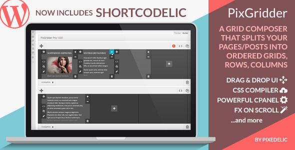 PixGridder Pro v3.3.5 - Page Grid Composer for Wordpress