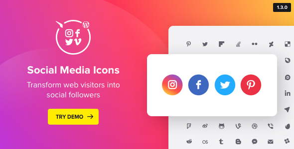 WordPress Social Media Icons v1.7.0 - Social Icons Plugin