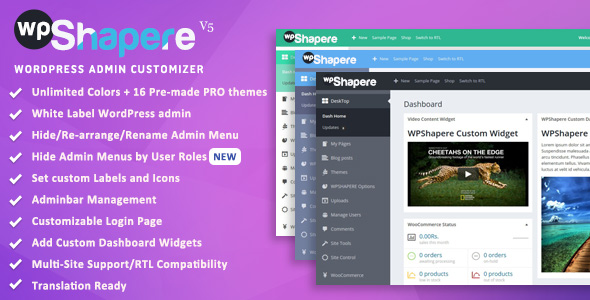 WPShapere v5.0.6 - Wordpress Admin Theme