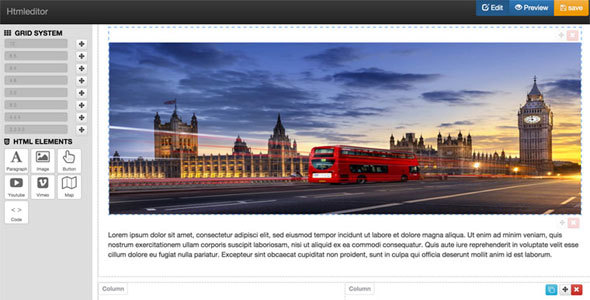 Drag & drop web page html content builder