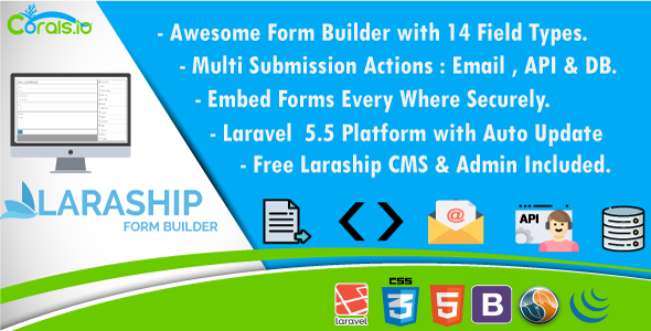 Laraship Form Builder - Drag & Drop Laravel Form Builder With CMS & Admin