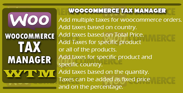 Woocommerce Tax Manager v1.1 - WTM
