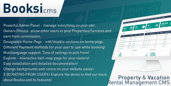 Booksi v1.27 - Property & Vacation Rental Management CMS