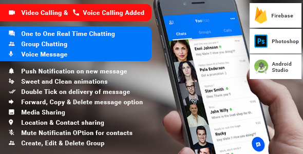Download YooHoo v5.0 – Android Chatting App with Voice/Video Calls, Voice messages + Groups -Firebase | Complete App | Free Nulled Scripts