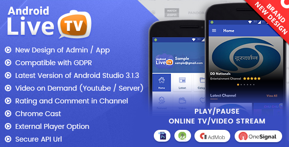 Android Live TV with Material Design