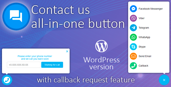 Contact us all-in-one button with callback v1.9.7 - Wordpress Plugin