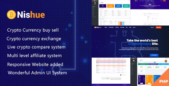 Nishue v1.9 - CryptoCurrency Buy Sell Exchange and Lending with MLM System | Live Crypto Compare