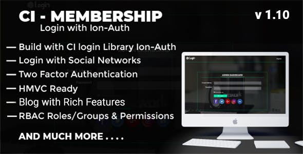 Codeigniter Login with Ion Auth, HMVC, Social Login and User management System v1.10