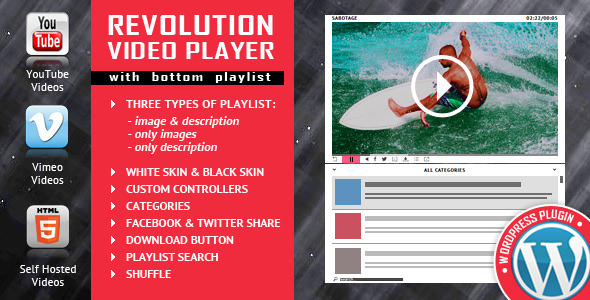 Revolution Video Player With Bottom Playlist v2.4