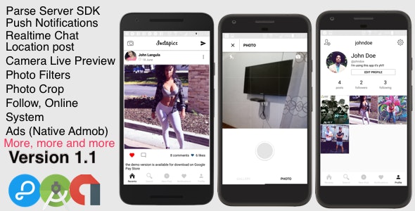 Instapics v1.1 - More than just a photo sharing App (Parse Server)