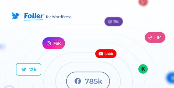 Foller v1.2.0 - Social followers bar for WordPress