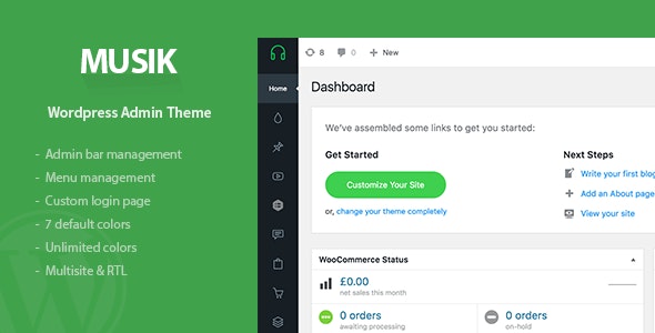 Musik v3.0 - Wordpress Admin Theme