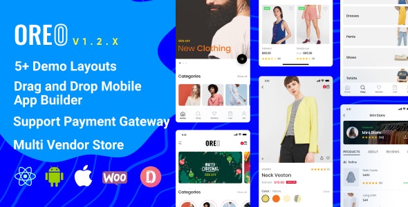 Oreo Fashion v1.2.4 - Full React Native App for Woocommerce