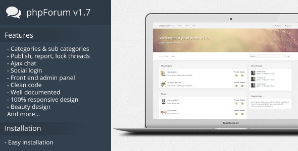 phpForum v1.7 - Social forum script.
