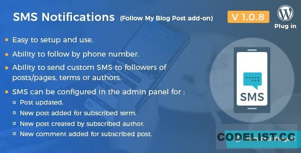 SMS Notifications v1.0.8 - Follow My Blog Post add-on