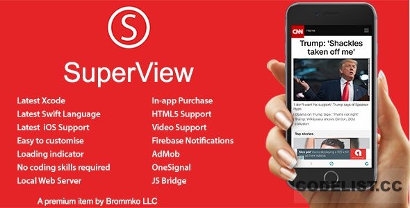 SuperView v3.0.0 - WebView App for iOS with Push Notification, AdMob, In-app Purchase