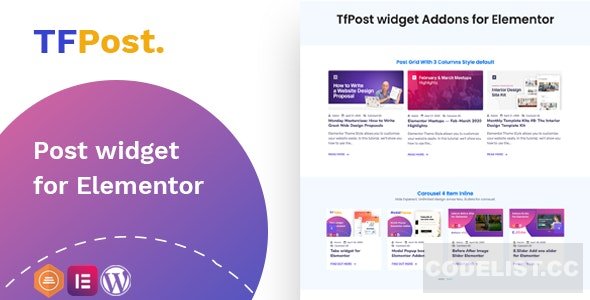TfPost v1.0.1 - Post widget Addons for Elementor