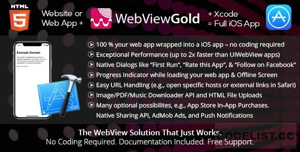 Download WebViewGold for iOS v7.1 – WebView URL/HTML to iOS app + Push, URL Handling, APIs & much more! | Free Nulled Scripts