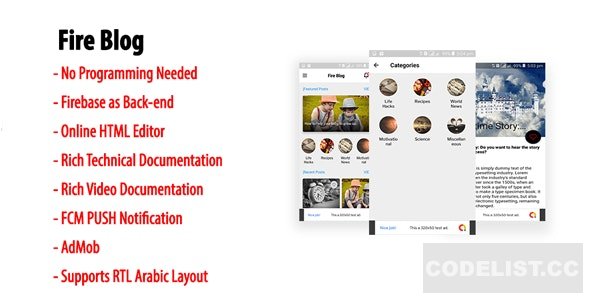 Fire Blog v1.3 - Native Android Blog or News App with Firebase Back-end