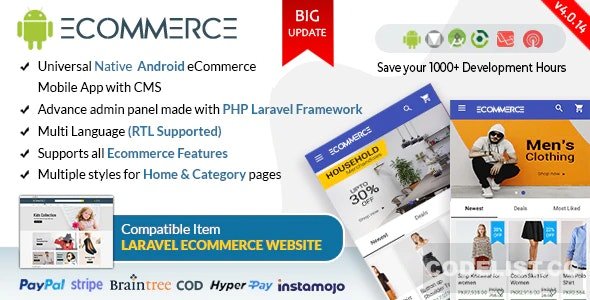 Download Android Ecommerce v4.0.14 – Universal Android Ecommerce / Store Full Mobile App with Laravel CMS – nulled | Free Nulled Scripts