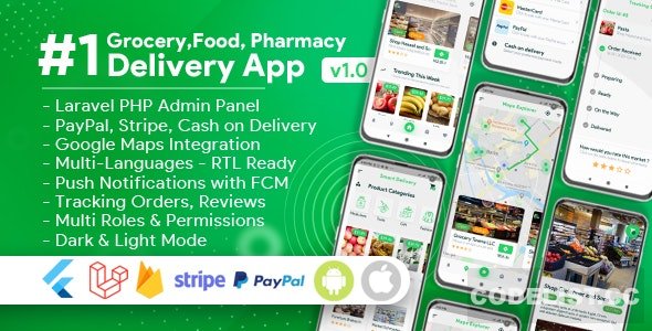 Download Grocery, Food, Pharmacy, Store Delivery Mobile App with Admin Panel v1.1 | Free Nulled Scripts