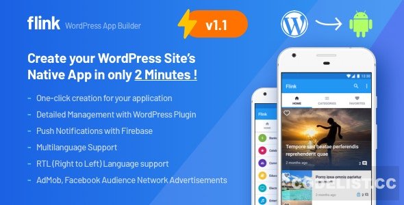 Flink v1.6 - WordPress App Builder (Auto WordPress to Native Android App) + Ultimate Admin Panel