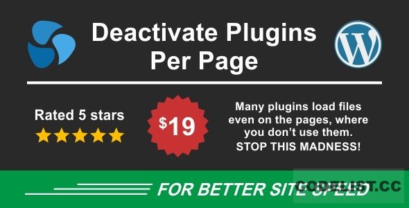 Deactivate Plugins Per Page v1.13.1 - Improve WordPress Performance