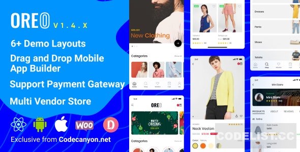 Oreo Fashion v1.4.3.1 - Full React Native App for Woocommerce
